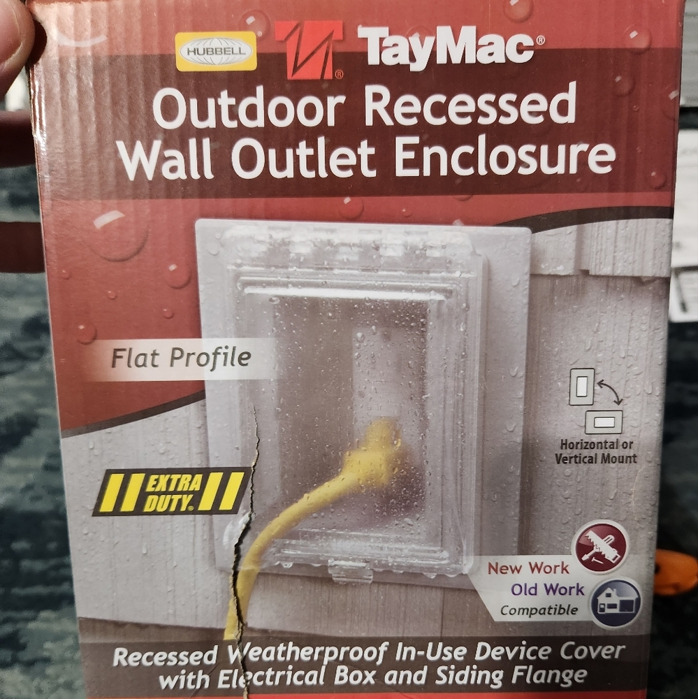TayMac Recessed Outdoor Outlet Kit Gray